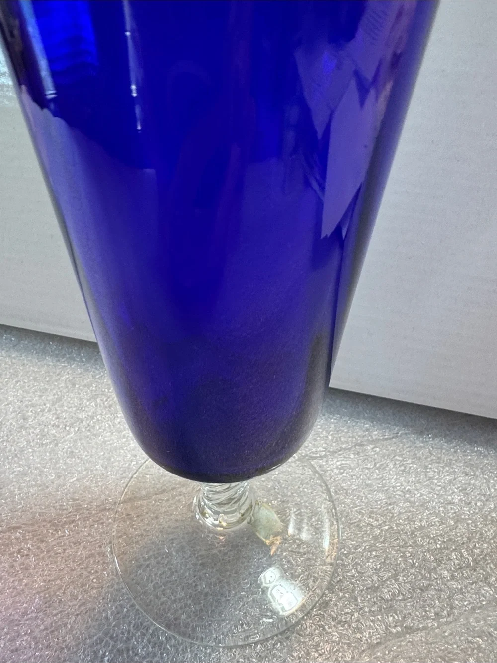 Vintage Cobalt Blue Flared Trumpet Shape Vase